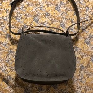 ALL SAINTS grey star print suede hobo bag